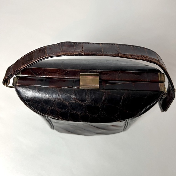 Vintage Authentic Bass Alligator Brown Small Bag - Picture 4 of 14